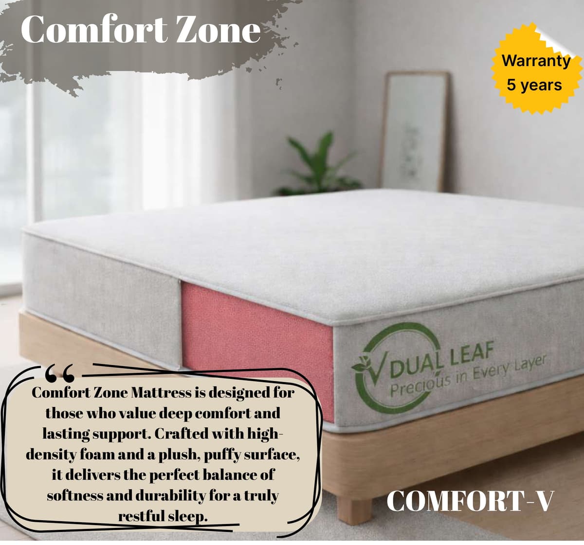 Luxurious and comfortable mattress in a well-lit bedroom