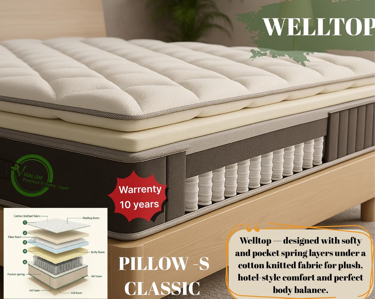 Luxurious and comfortable mattress in a well-lit bedroom